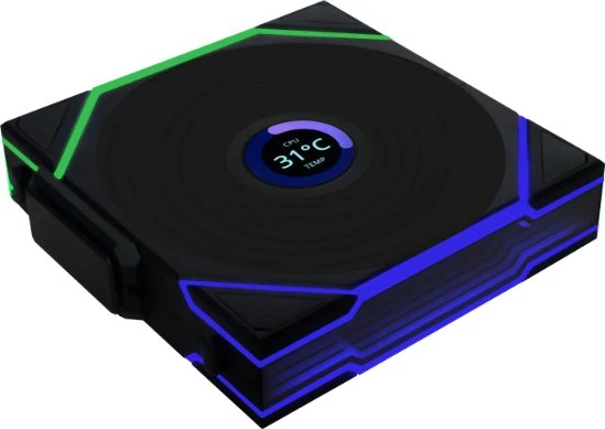 Lian Li Uni Fan TL LCD Wireless 140 RGB Reverse Blade, schwarz, LED-Steuerung, 140mm