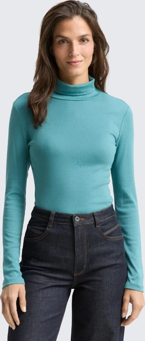 Tom Tailor Rollkragen Shirt langarm tropical teal (Damen)