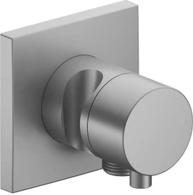 Keuco IXMO 59549 Comfort 3-Wege Ab- und Umstellventil mit Schlauchanschluss und Brausehalter eckig aluminium-finish