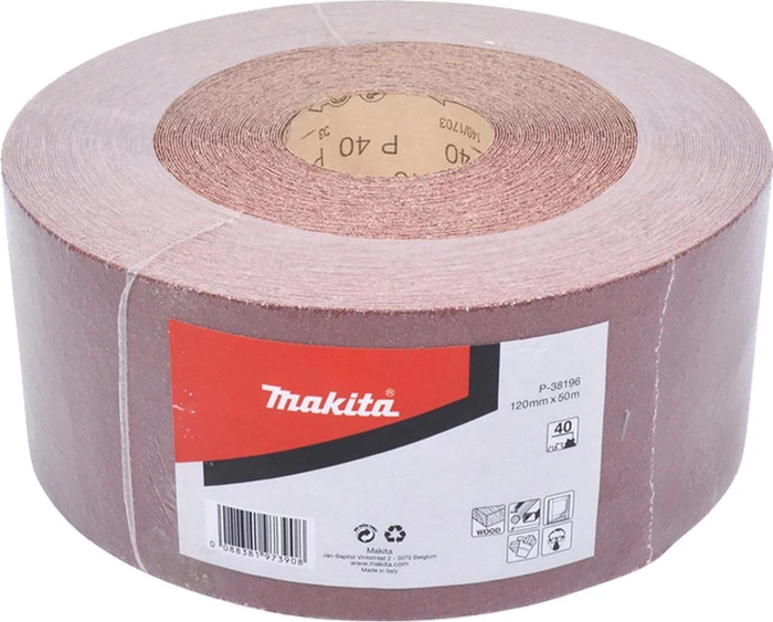 Makita Schleifblatt Sparrolle K40, 120mm x 50m, 1 Stück
