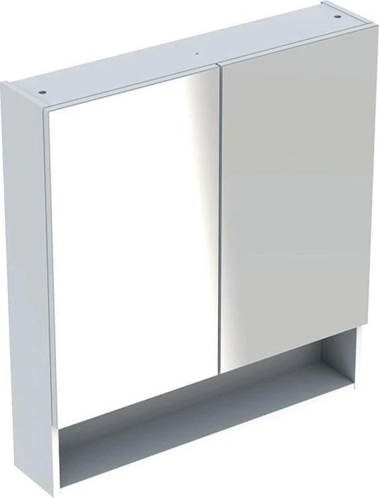 Geberit Renova Plan Spiegelschrank 78.8cm, 2 Türen, weiß/lackiert hochglanz