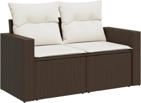 vidaXL Gartensofa/Gartenbox mit Kissen 131cm 2-Sitzer braun