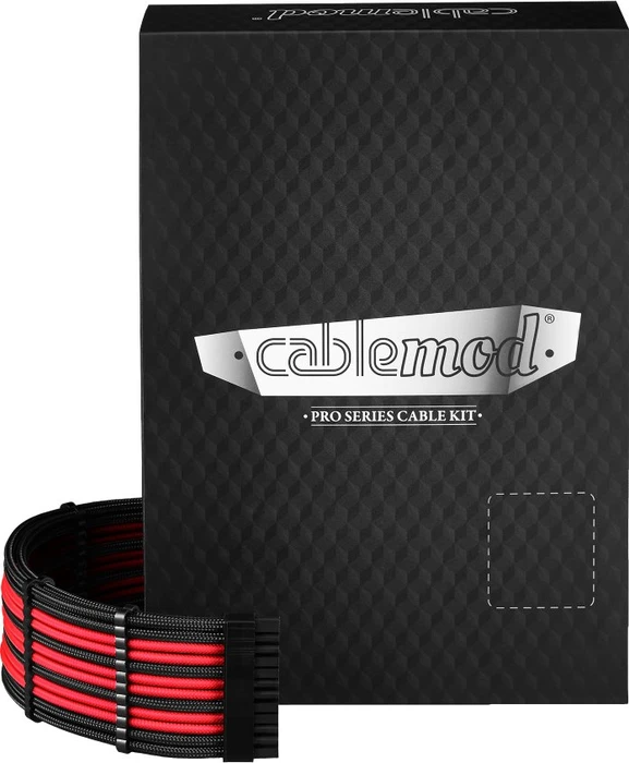 CableMod C-Series Pro ModMesh 12V-2x6 Cable Kit, Dual StealthSense, Corsair Type 4, schwarz/rot