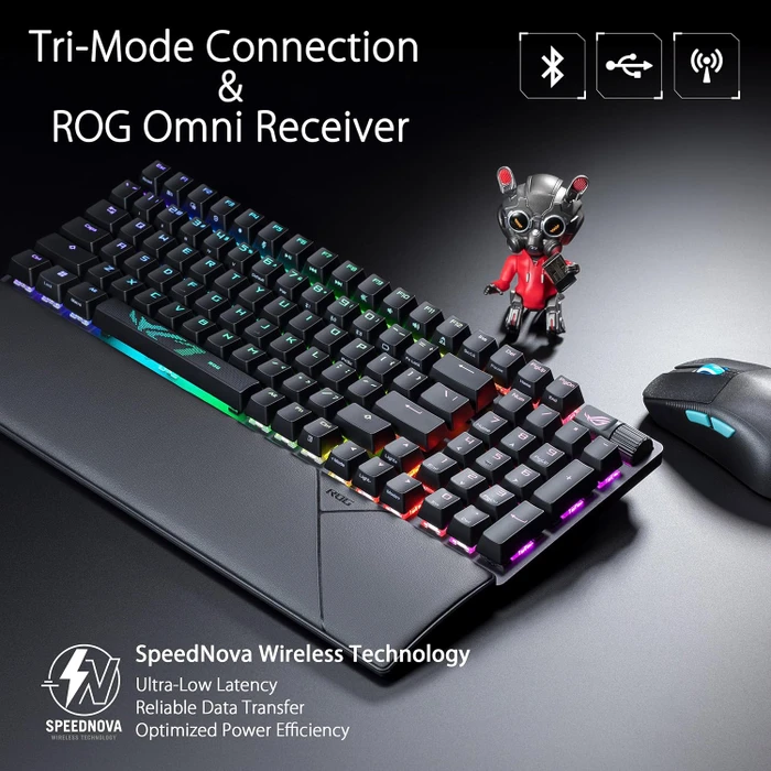 ASUS ROG Strix Scope II 96 Wireless, PBT, hot-swap, ROG NX SNOW, USB/Bluetooth, UK