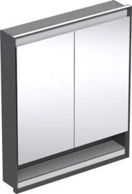 Geberit ONE Spiegelschrank ComfortLight, Nische, 2 Türen, UP-Montage, 75cm, schwarz matt/Aluminium pulverbeschichtet