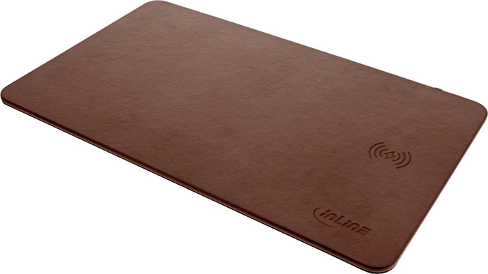 InLine Wireless Charging Mousepad, Kunstleder, braun (55496) – Bild 2 von 5