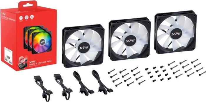 ADATA XPG Vento R 120 ARGB, schwarz, 120mm, 3er-Pack