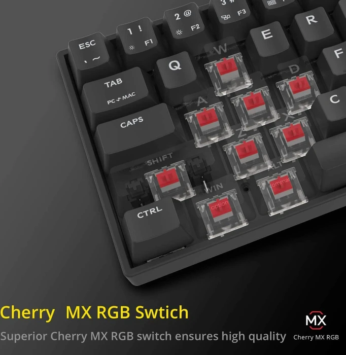 Drevo Calibur V2 TE PC/Mac, LEDs RGB, schwarz, MX RGB RED, USB, DE