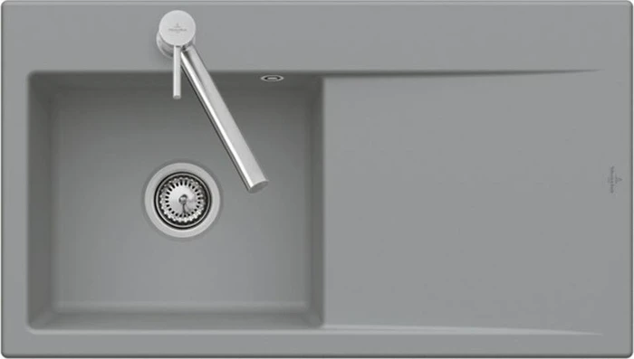 Villeroy & Boch Subway Style 50 flat Einbau Becken rechts mit Ablauffernbedienung snow white