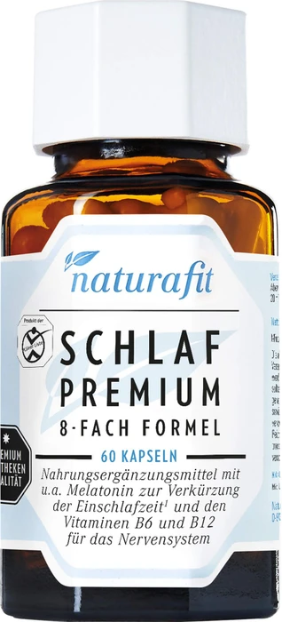 naturafit Schlaf Premium 8-fach Formel Kapseln, 60 Stück