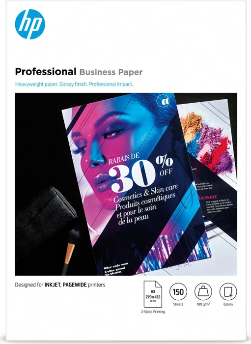 HP Professional Business Inkjetpapier glänzend weiß, A3, 180g/m², 150 Blatt