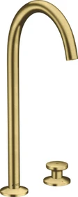 Hansgrohe Axor One 2-Loch Waschbeckenarmatur Select 260 Push-Open Ablaufgarnitur brushed brass