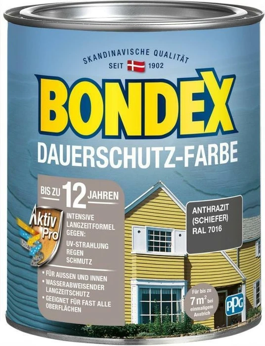 Bondex Dauerschutz-Farbe Holzschutzmittel, 750ml