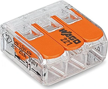Wago COMPACT-Verbindungsklemme bis 4mm² 3-Leiter, 1 Stück