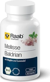 Raab Vitalfood Bio Melisse Baldrian Kapseln, 60 Stück