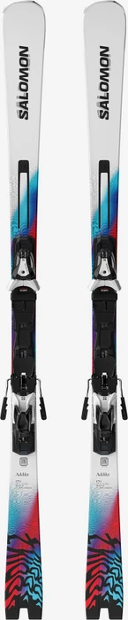 Salomon Addikt + MI12 GW white/neon blue (inkl. Bindung) (Modell 2025/2026)