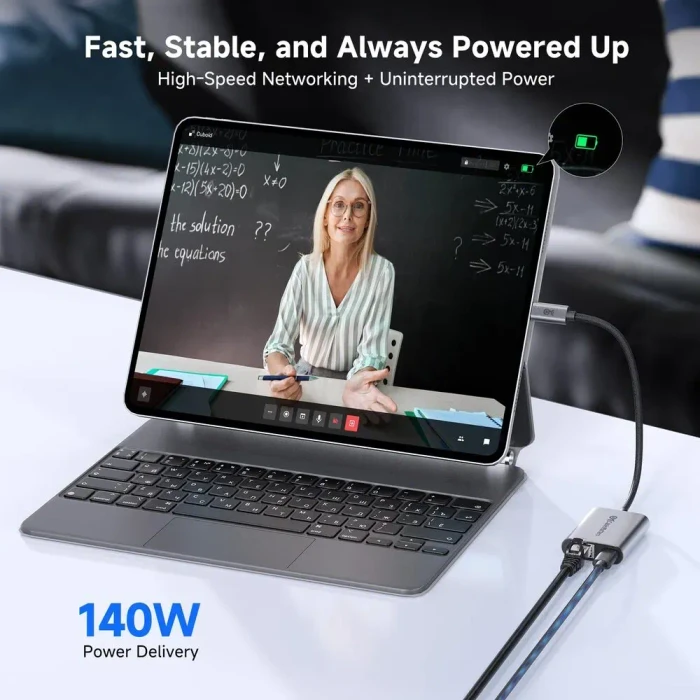 Cable Matters 2.5G LAN-Adapter mit 140W Power Delivery, RJ-45, USB-C 3.0 [Stecker]
