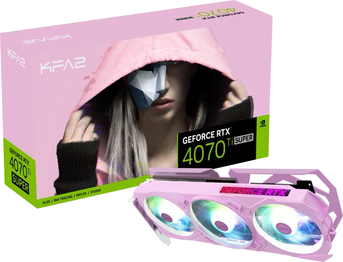 KFA2 GeForce RTX 4070 Ti SUPER EX Gamer Pink (1-Click OC), 16GB GDDR6X, HDMI, 3x DP