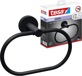 tesa Moon Black Handtuchring inkl. Klebelösung schwarz matt