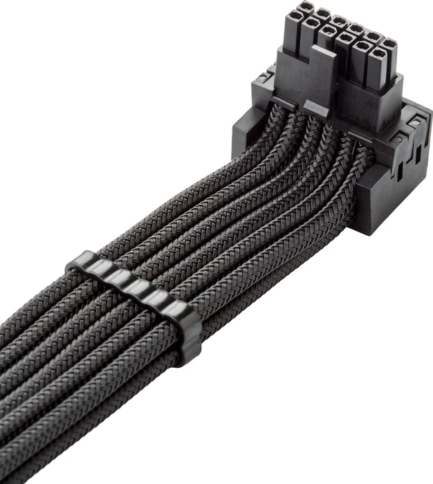 CableMod C-Series Pro, 12VHPWR Kabel, Corsair Type 4, 4x 8-Pin PCIe Stecker auf 16-Pin PCIe 5.0 12VHPWR Stecker, Adapterkabel, 90°, Variante B, schwarz, 60cm