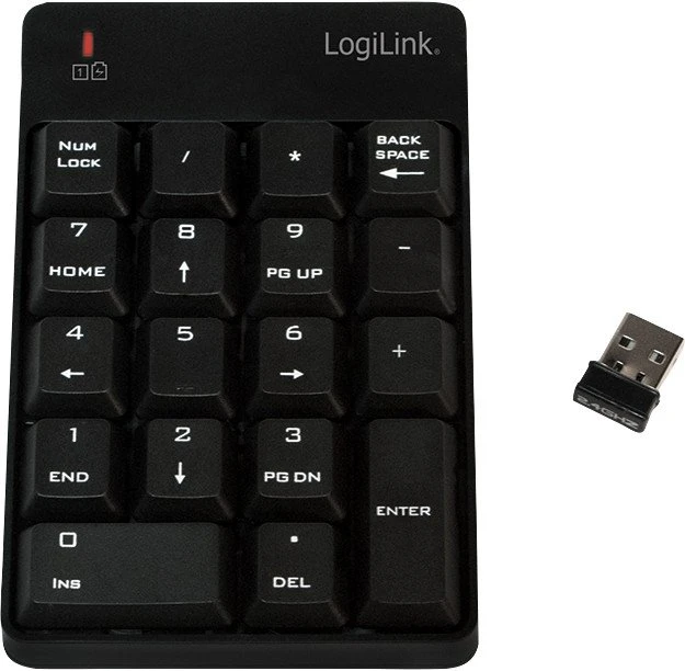 LogiLink Wireless Keypad, schwarz, USB