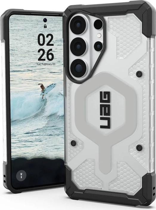 UAG Pathfinder Clear Case für Samsung Galaxy S26 Ultra ice/silber