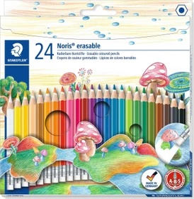 Staedtler Noris 144 erasable Buntstift sortiert, Radierer, 24er-Set