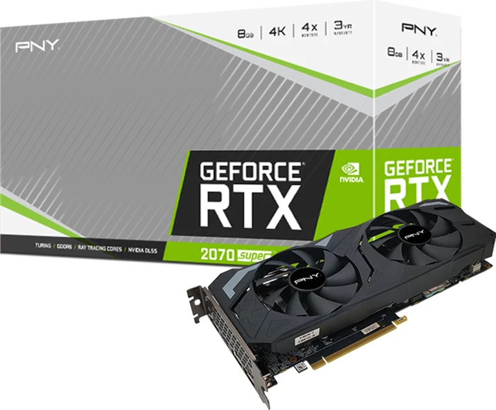PNY GeForce RTX 2070 SUPER Dual Fan, 8GB GDDR6, HDMI, 3x DP