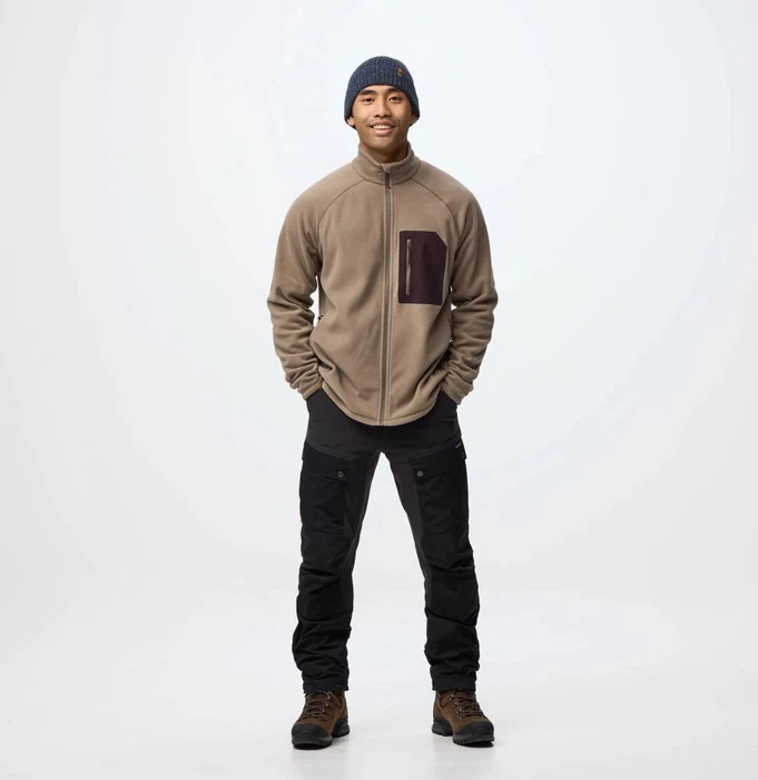 Fjällräven Kaipak Fleece Funktionsjacke suede brown/black oak (Herren)