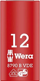 Wera 8790 B VDE Zyklop Außensechskant Steckschlüssel 3/8", 12x46mm