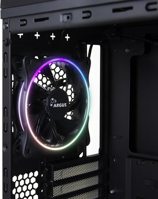 Inter-Tech X-908 Infini2, schwarz, Glasfenster