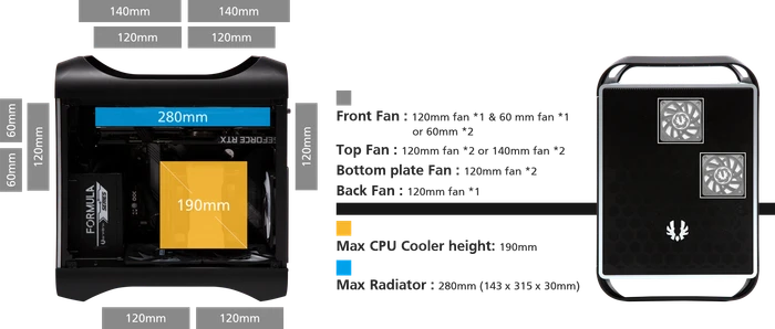 BitFenix Prodigy M 2022 ARGB, schwarz, Glasfenster