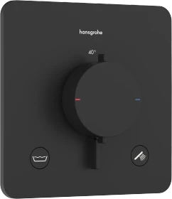 Hansgrohe Ecostat Comfort Q Thermostat Unterputz für 2 Verbraucher mit integrierter Sicherungskombination nach EN1717 mattschwarz