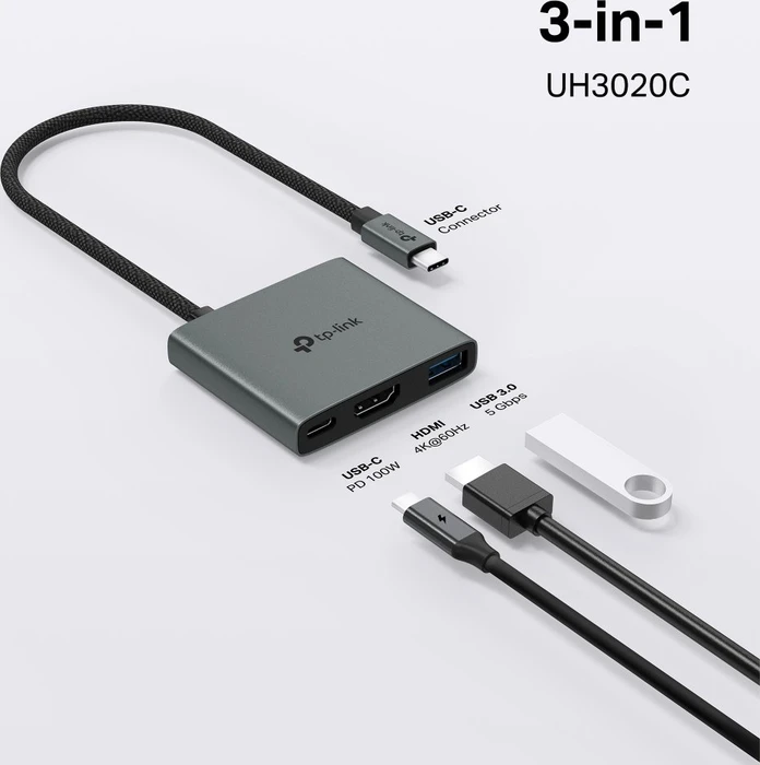 TP-Link 3-in-1 USB-C Hub, USB-C 3.0 [Stecker]