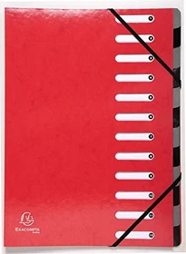 Exacompta Harmonika Ordnungsmappe, 12 Fächer, A4, rot
