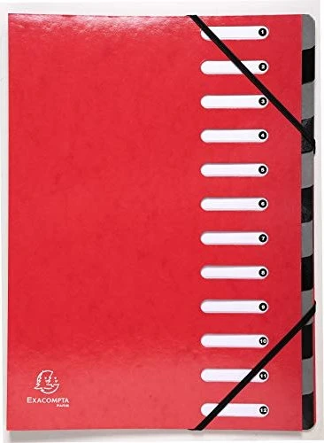 Exacompta Harmonika Ordnungsmappe, 12 Fächer, A4, rot