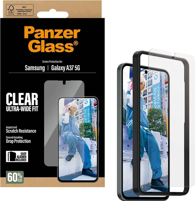 PanzerGlass Screen Protector Ultra-Wide Fit w. EasyAligner für Samsung Galaxy A37 5G