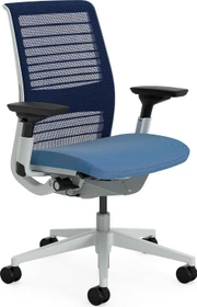 Steelcase Think Bürostuhl mit Armlehnen, royalblau/kobaltblau