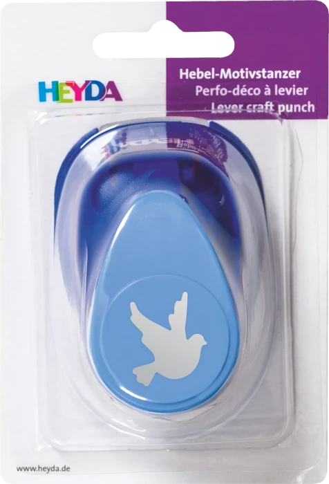 Heyda Hebel-Motivstanzer groß, Taube, blau, 25mm