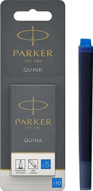 Parker Quink Großraum-Tintenpatrone washable blue, 10er-Pack, Blister