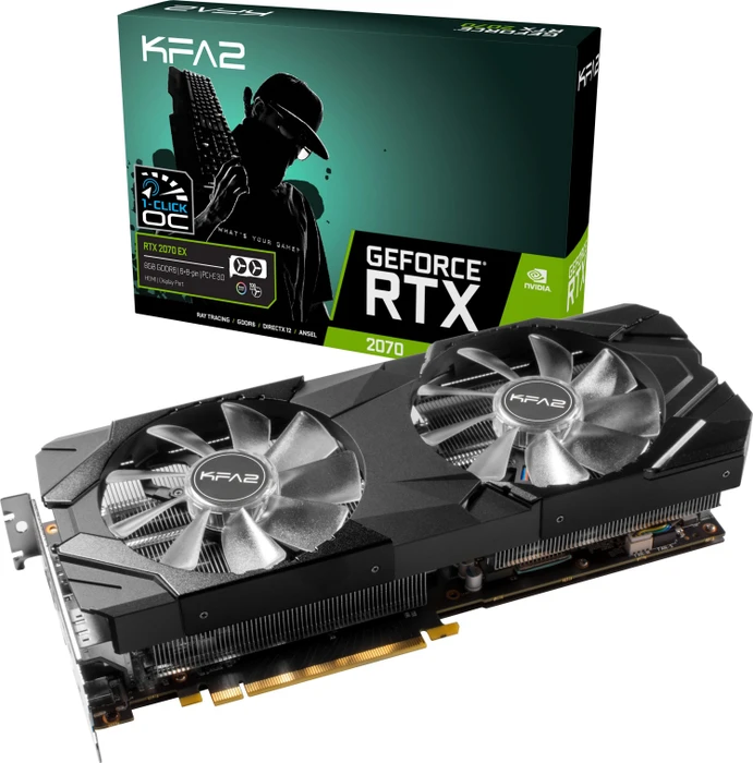 KFA2 GeForce RTX 2070 EX (1-Click OC), 8GB GDDR6, HDMI, 2x DP