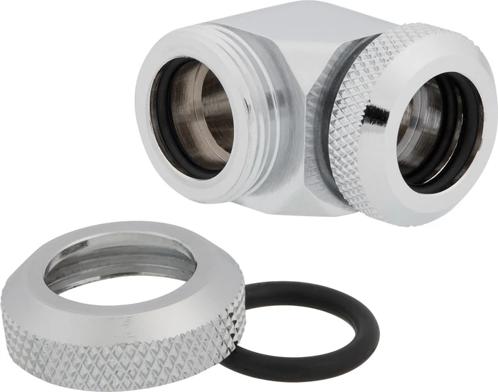 Corsair Hydro X Series XF Hardline, OD Fitting 90° 12mm, chrome, 2er-Pack