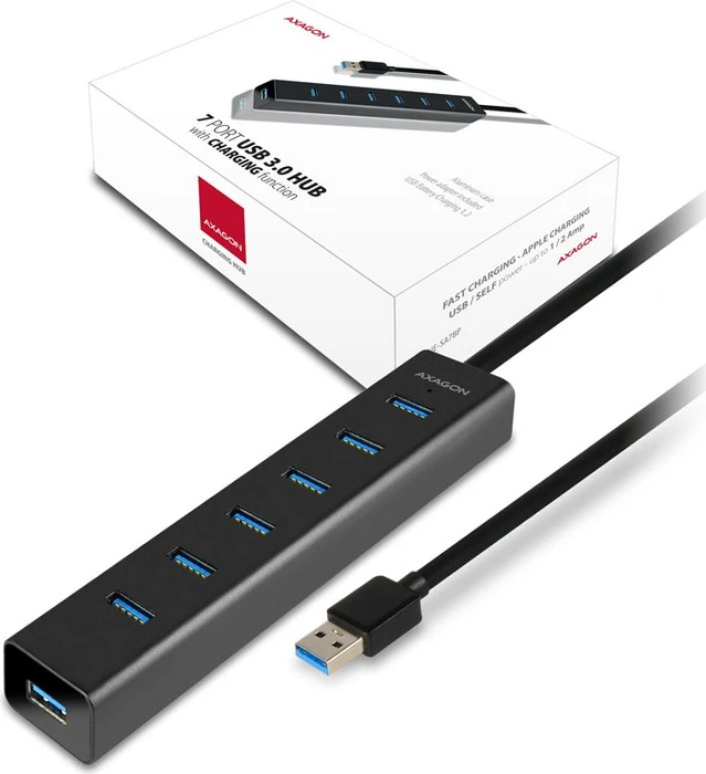 Axagon USB-Hub, 7x USB-A 3.0, USB-A 3.0 [Stecker]