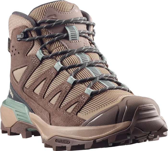 Salomon X Ultra 360 Leather Mid GTX desert tan/iron/green milieu (Damen)
