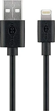 Wentronic Goobay Lightning/USB-A Lade- und Synchronisationskabel 1.0m Retail Polybag schwarz