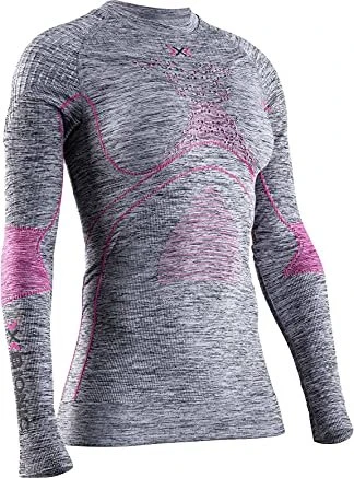 X-Bionic Energy Accumulator 4.0 Melange Kompressionsshirt langarm grau/rosa (Damen)