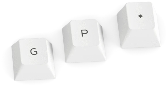 Glorious GPBT Keycaps, Kunststoff (PBT), Arctic White, weiß, 114 Tasten (104+10), ANSI-US