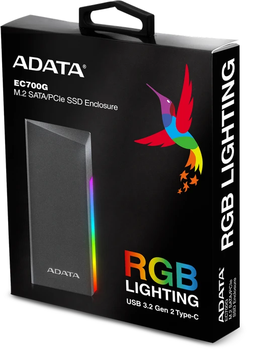 ADATA XPG EC700G M.2 PCIe/SATA SSD Enclosure, USB-C 3.1