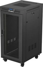 Lanberg 19" Rackschrank 24HE, LCD, freistehend, Flat Pack, V2, Gitternetztür, IP20, RAL 9004, 800mm tief