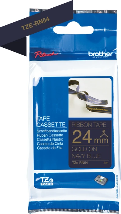 Brother TZe-RN54 Beschriftungsband, 24mm, gold/dunkelblau